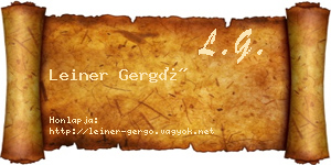 Leiner Gergő névjegykártya
